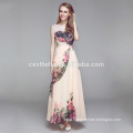 Fashion wedding dress Apricot floor length dress with lace